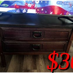 Solid Wood Accent Table With Drawers 