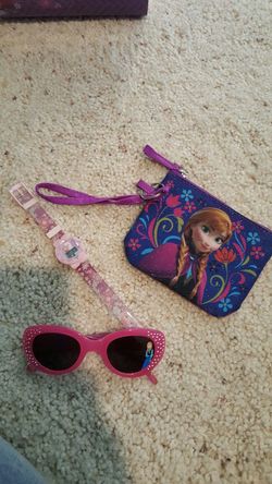 Frozen watch pouch and sunglasses all new