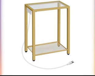 Gold end table w/ outlet!