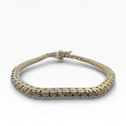 14k Yellow Gold 2.20 Carat Tennis 6.75" Bracelet. (New)