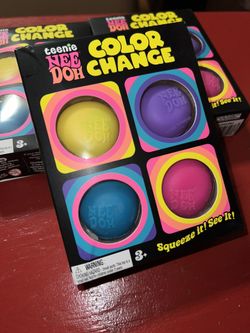 Schylling Needoh Teenie Color Change Needoh - Sensory Squeeze Toy - 4 Pack