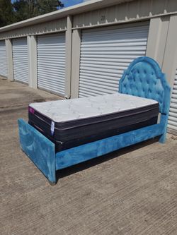Twin size bed frame with mattress