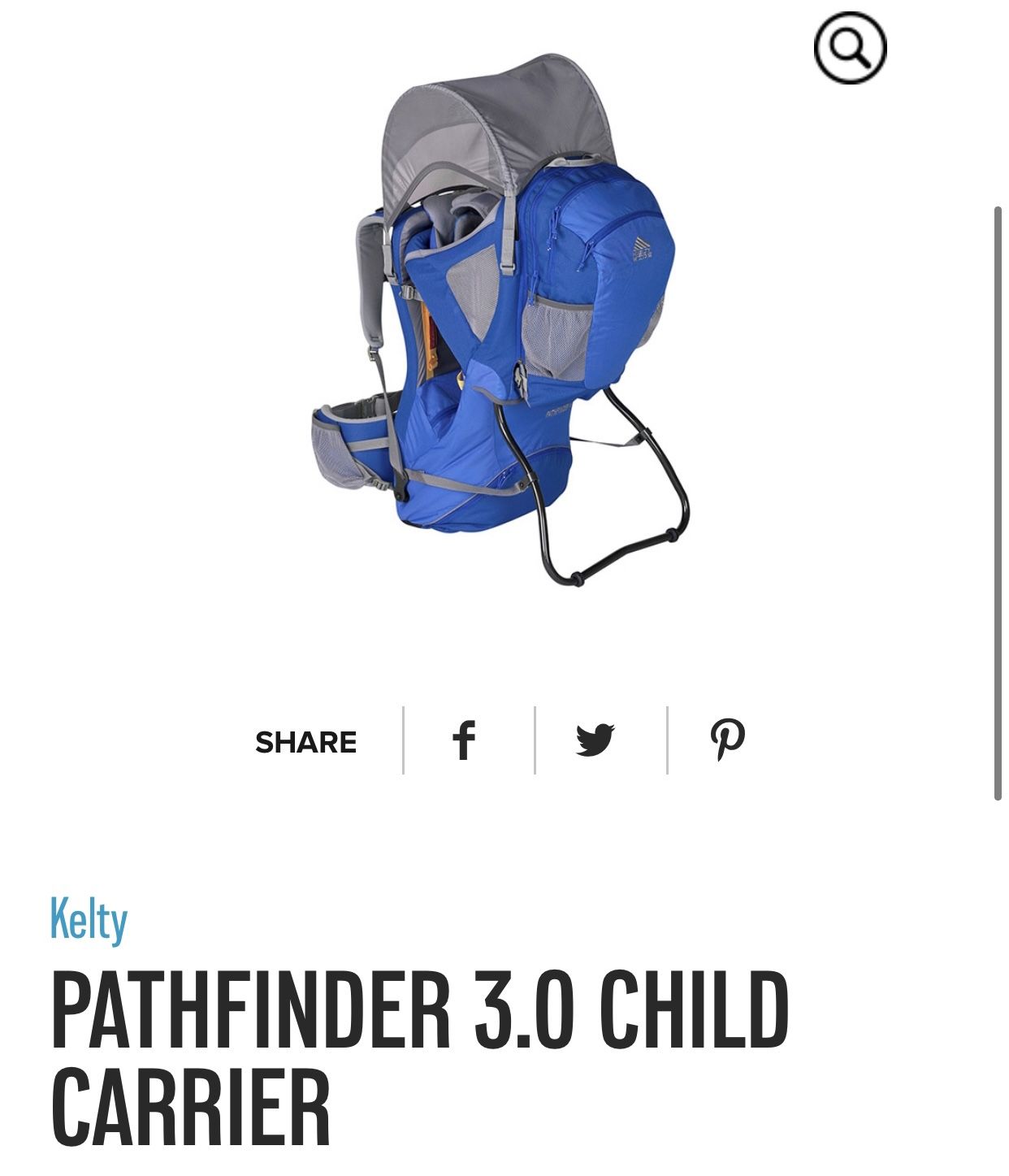 BRAND NEW - TAGS ON Kelty Pathfinder 3.0 Backpacking Child Carrier