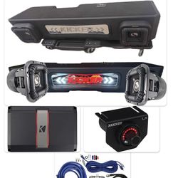 NEW POWERFUL KICKER SOLO X 8” SUBWOOFERS  CUSTOM BOX AMP INSTLLED GMC SIERRA CHEVY SILVERADO 2019-2026