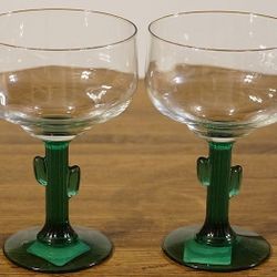 New Libbey Cactus Margarita Glasses Set Of Four