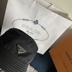 Prada Bucket Hat With Bag And Receipt