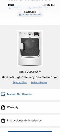 Maxima washer and gas dryer