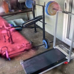 Treadmill And Weight Bench 