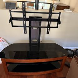 Vista Wood & Glass TV Stand with Swivel TV Mount