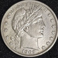 1909-S Silver Barber Quarter