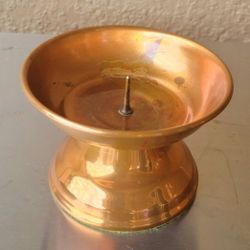 Vintage Copper Pillar Candle Holder Pedestal 3.3"X4.75"