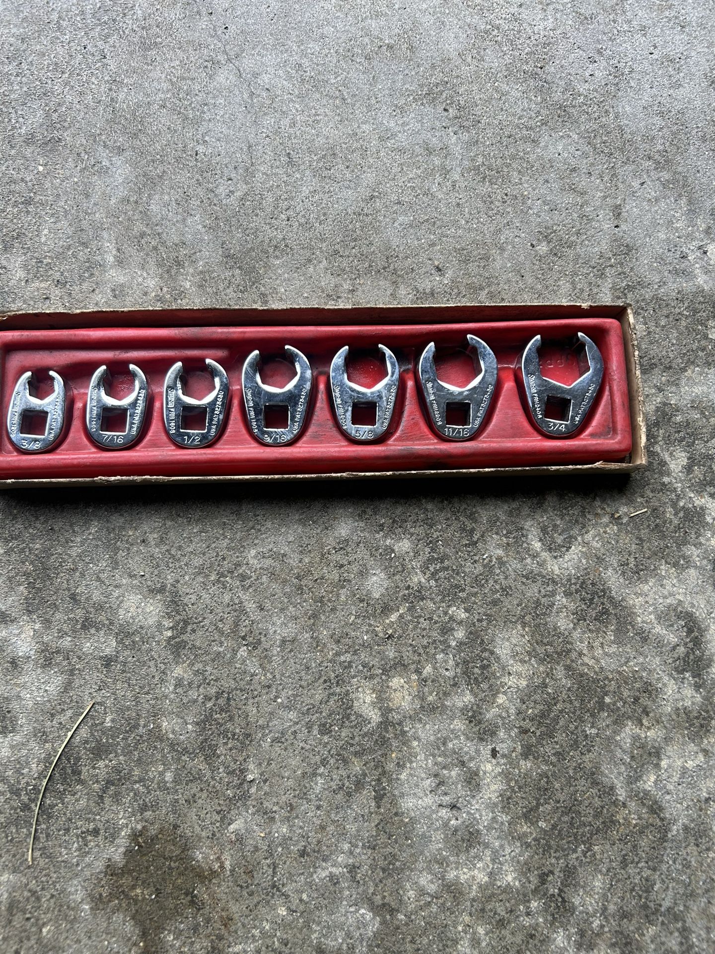 Snap-On Set Of 7 Crowfoot Flare Nut Wrench Set 3/8 To 3/4