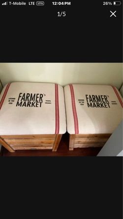 Farmer's Market Storage Ottoman Set of 2