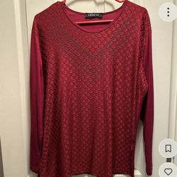 Red blouse rhinestones