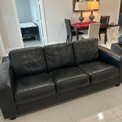 Real Leather Couch & Chair 