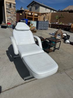White Adjustable Facial and Tattoo Bed