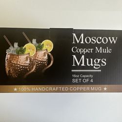 Bundle Of Moscow Mule Copper Mugs, Eleven Piece Set (IOB).
