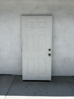 White Six-Panel Exterior Door