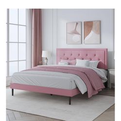 Queen Bed Frame Pink 