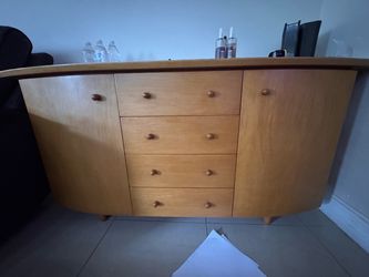 Mid-Century Modern Wood Dresser with Drawers