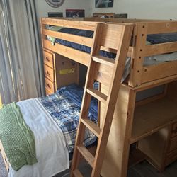 Wooden Bunk Bed Set