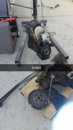D16y5 swap 5 speed trans comes complete has bad headgasket
