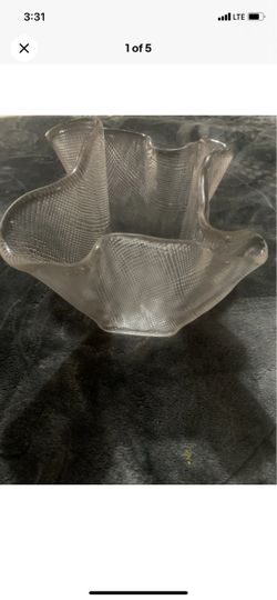 Vintage Bengt Edenfalk Skruf Woodstock Clear Glass Bowl Sweden MCM Tree Trunk