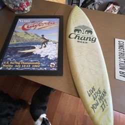Surf Board And Picture Frame