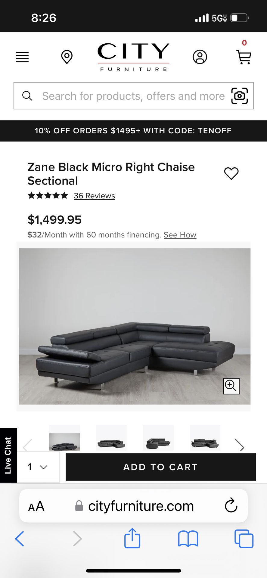 Black Cheese Sectional