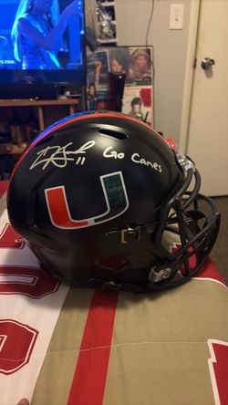 Miami hurricanes Carson Beck signed rep helmet