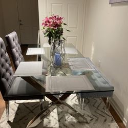 BLOW OUT SALE Glass Dining Table 