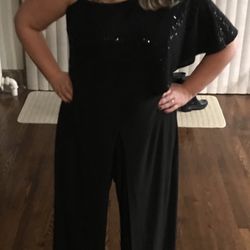 Black Sequin Pantsuit