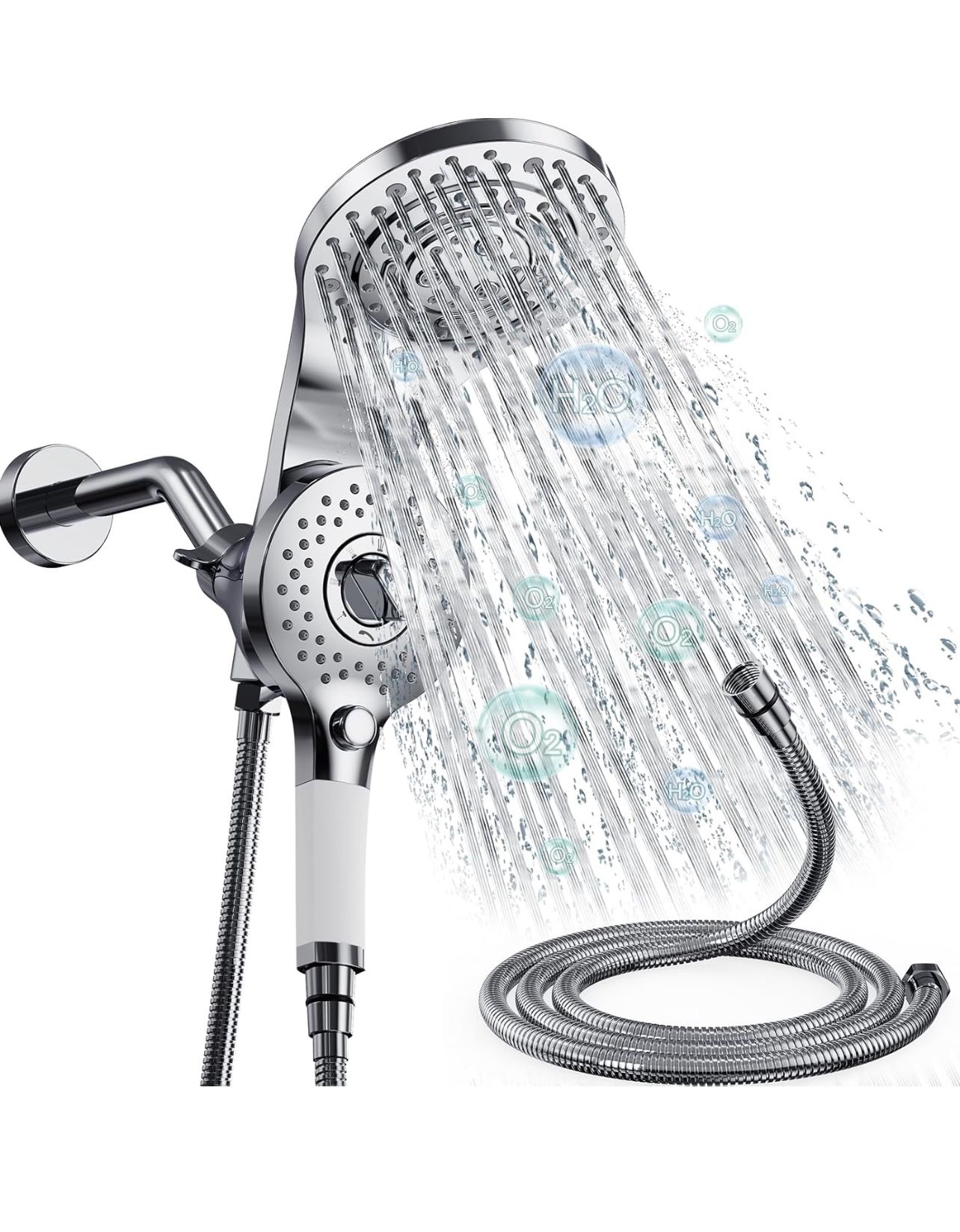 Brandnew 2 IN 1 Anti Clogging High Pressure Magnetic Shower Heads With Handheld Spray Combo And Shower Faucet Set Up 8 Spray Modes, Detachable Dual S