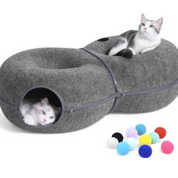 8-Shaped Large Cat Tunnel Bed for Indoor Cats