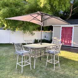 Patio Set Table Chairs And Umbrella 