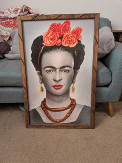 Frida Kahlo Portrait Wall Art Wood Frame