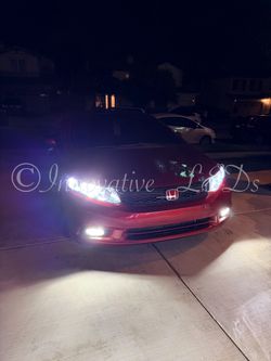 6000k Glacier White LED Headlight And 3000k Jdm Yellow LEDs Fog Lights