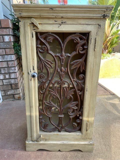 Cabinet Wood With Wrought Iron