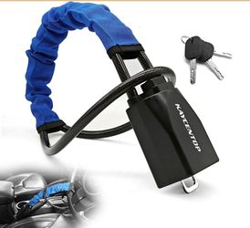 KAYCENTOP Car Steering Wheel Lock To Seat Belt Lock, Anti-Theft Device, Max 17 Inch Length, Small And Light-Weight, Multi-Functional, Fit Most Vehicle