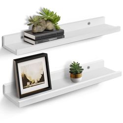 24” White Floating Shelves