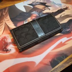 Coach Monogram Fabric Leather Wallet