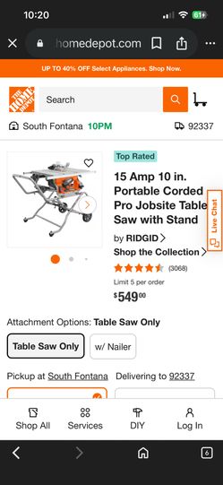 Ridgid table saw & Ryobi saw