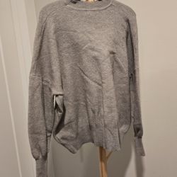 Womens Grey Sweater Top - S/M