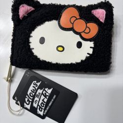 Loungefly Sanrio Hello Kitty Sherpa Glow Zip Around Wallet
