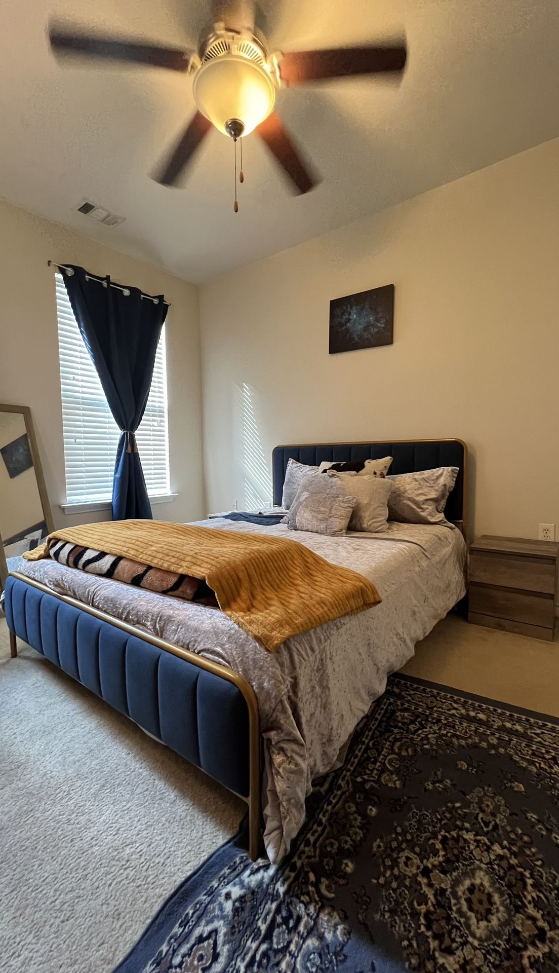 Queen Platform Upholstered Bed Frame