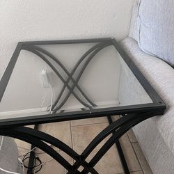 2 Glass End Tables & 1 Glass Coffee Table