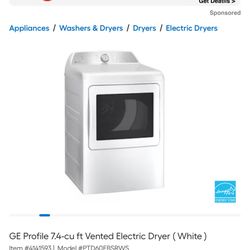 GE Profile Dryer – Not Drying, Needs New Heating Element – AS IS