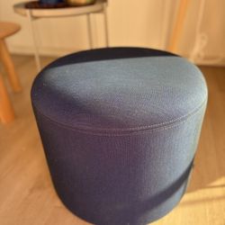 Round Blue Ottoman – Firm & Supportive Pouf – Extra Seat, Footrest or Accent Piece (Green Available)