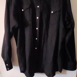 Pendleton Western Style All Black Wool Button Down