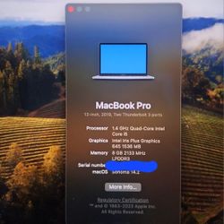 2019 Macbook Pro 13inch Retina Display With Intel I5, 8GB, 256GB and Touch Bar